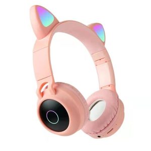 Детски безжични слушалки STELS LX28, котешки уши с RGB