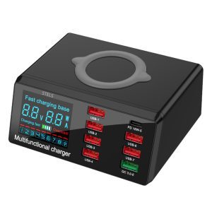 Зарядна станция STELS X9, 100W, 8 USB, Бързо зареждане