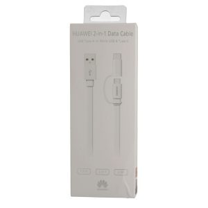 Оригинален кабел Huawei, USB към Micro USB, USB-C, Бял