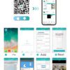 Инструкции за инсталиране и конфигуриране на мобилно приложение, включващи QR код и екранни снимки.