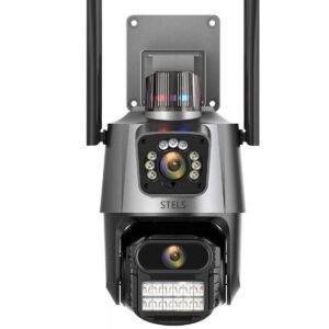 Изображение на камера за наблюдение STELS UltraZoom SL80, показващо детайлно нейния дизайн и основните ѝ компоненти.