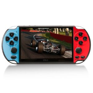 Конзола за игри STELS X12 Pro с модерен дизайн в червено и синьо.