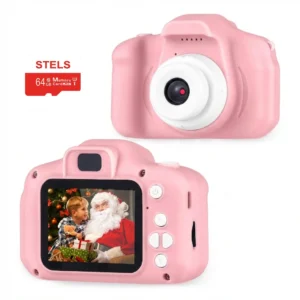 Детски фотоапарат STELS FunShot W390 в розов цвят с карта памет от 64 гигабайта