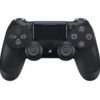 Черен джойстик за PS4 DualShock 4, с класически ергономичен дизайн и бутони за управление.