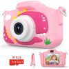 Детски фотоапарат STELS DinoCam X350 в розов цвят, комплект с 64GB карта памет и аксесоари.