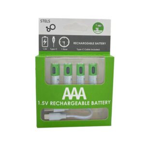 Акумулаторни батерии STELS AAA в комплект от 4 броя с USB Type-C зареждане.