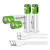 Комплект акумулаторни батерии STELS AAA със заряден кабел USB-C и модерен дизайн.