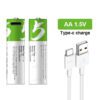 Комплект Акумулаторни батерии STELS AA с USB Type-C кабел за зареждане.