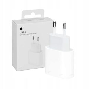 Оригинално зарядно за Айфон с адаптер 20W USB-C от Apple, подходящо за бързо зареждане на iPhone, iPad и AirPods.
