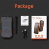 Комплект с външна батерия STELS SolarPro 16K, включващ кабел, кутия и инструкции – преносима соларна батерия с 16000mAh.