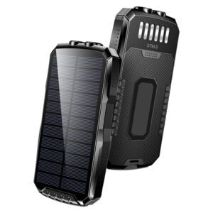 Външна батерия STELS SolarPro 16K с вграден соларен панел – преносима батерия с капацитет 16000mAh, подходяща за зареждане на мобилни устройства на открито.