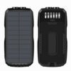 Изглед отпред и отзад на външна батерия STELS SolarPro 16K – соларна батерия с LED фенер и соларен панел