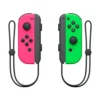 Преден изглед на Joy-Con джойстици Зелен и Розов