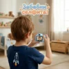 Син детски фотоапарат със селфи функция